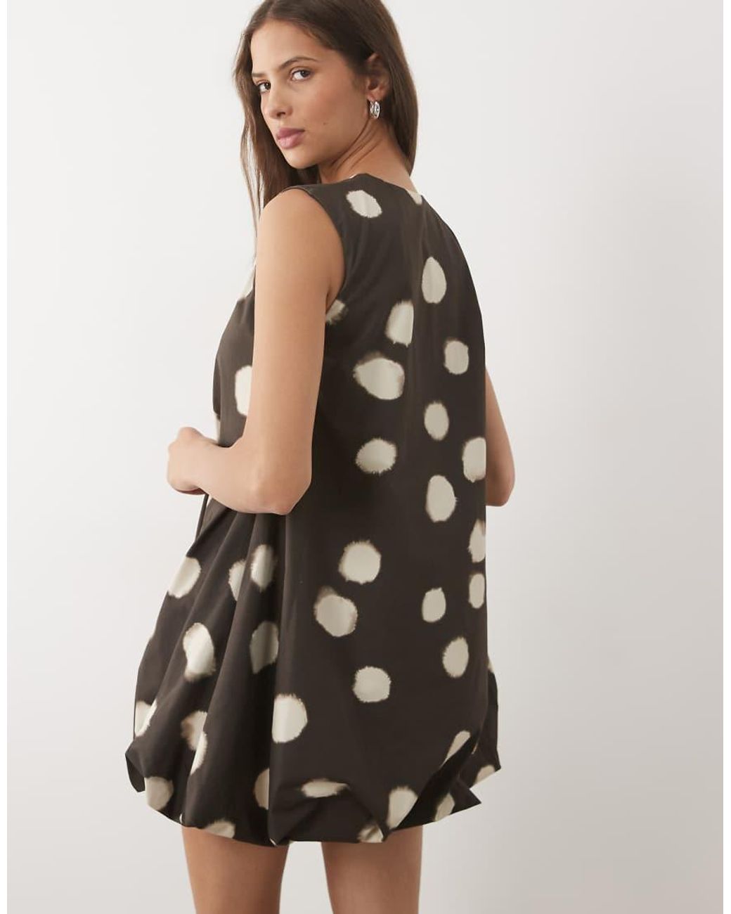 ASOS White Sleeveless Bubble Hem Mini Dress