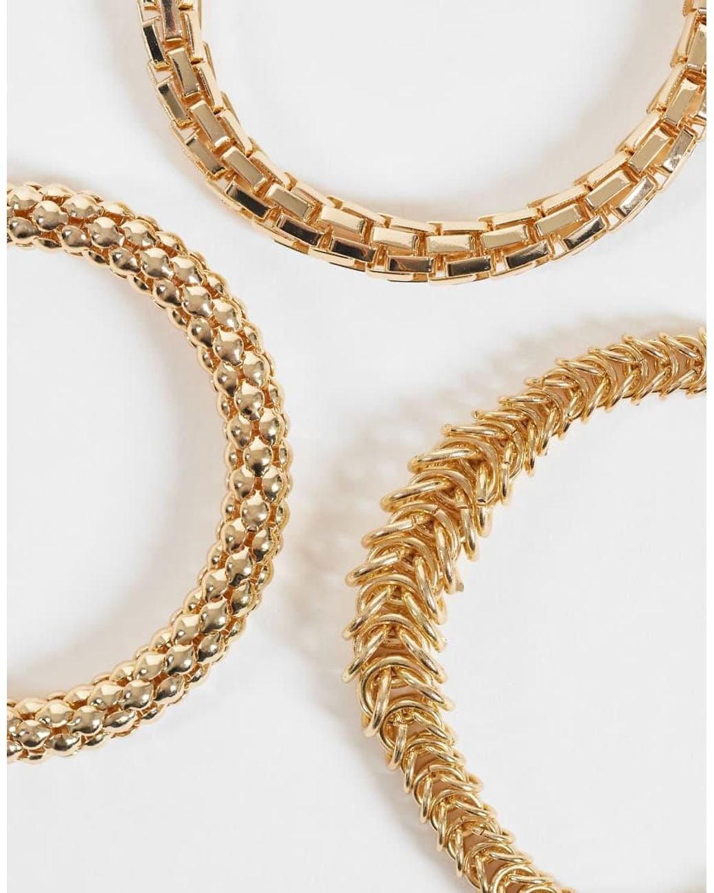 ASOS Metallic Multi-pack Of Bracelets With Mixed Chains
