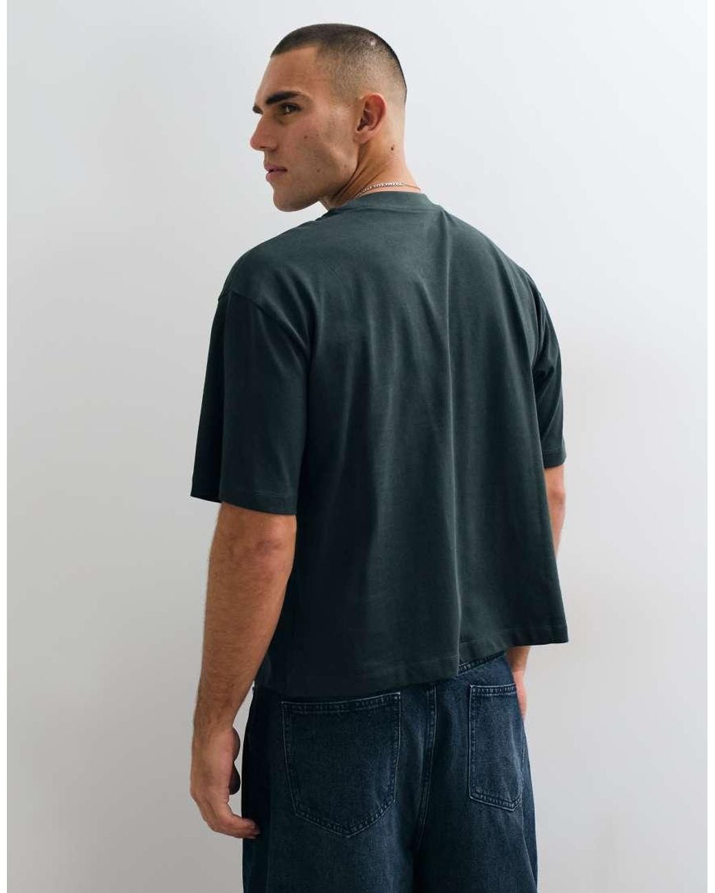 ASOS Gray Super Heavyweight Boxy Oversized T-shirt for men