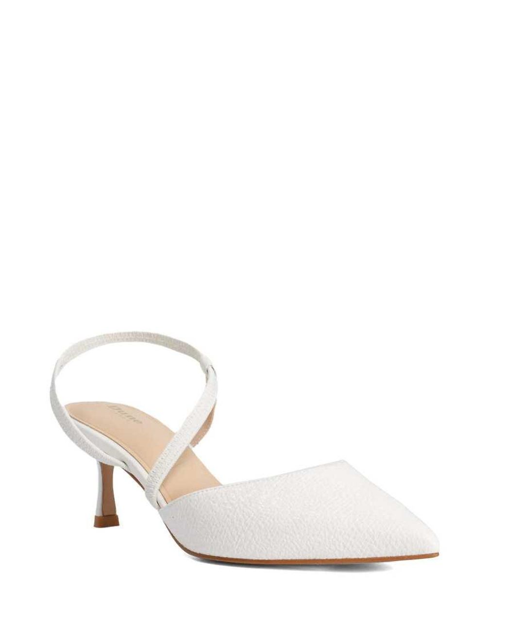 Dune White Charming Court Shoes