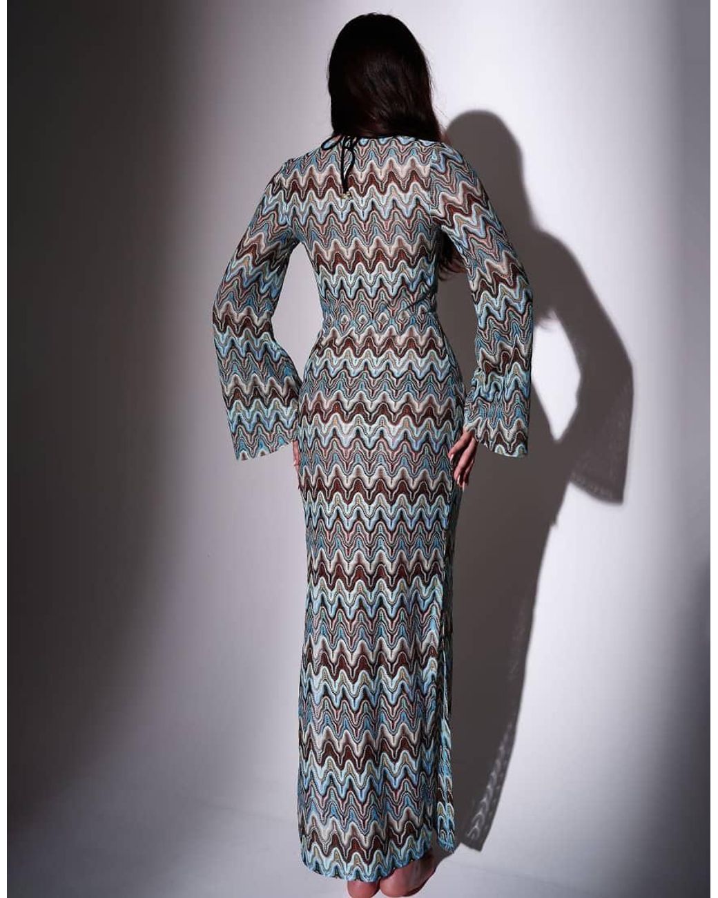 South Beach Multicolor Crochet Maxi Beach Dress With Decal