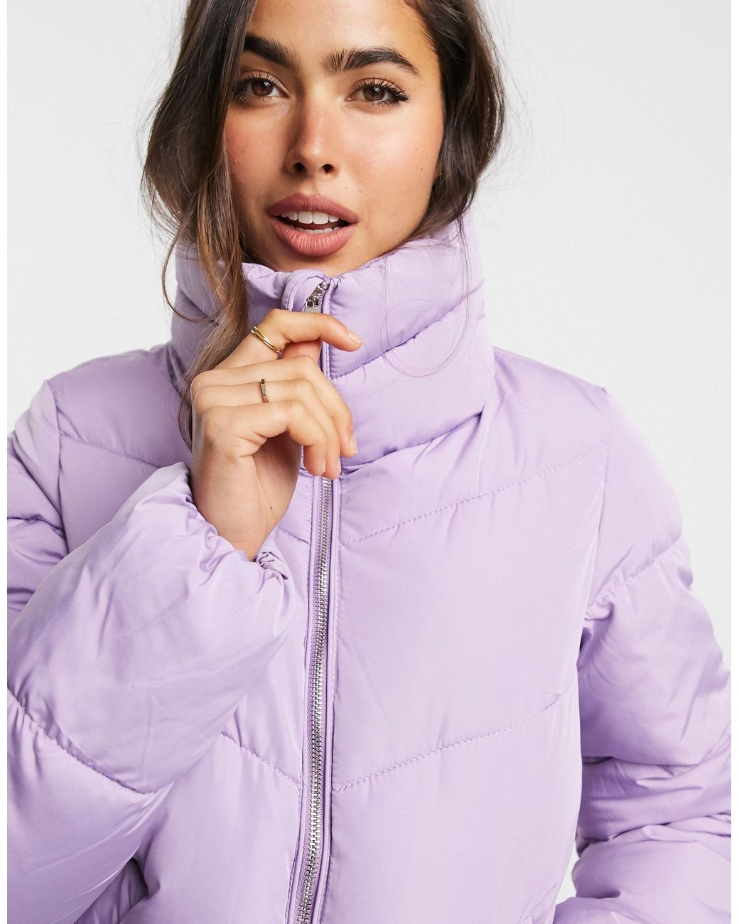 Plumífero acolchado en lila de -Violeta Stradivarius de color Morado | Lyst