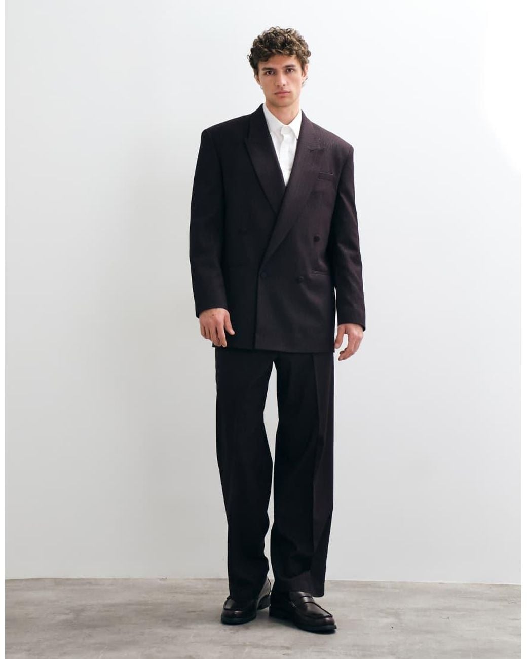 ASOS Blue Relaxed Double Breasted Suit Jacket for men