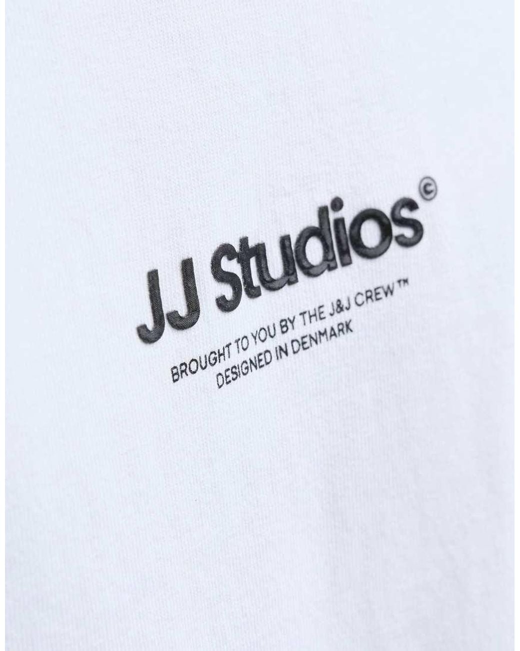 Jack & Jones White Soho Relaxed Fit Crew Neck Long Sleeve T-shirt for men