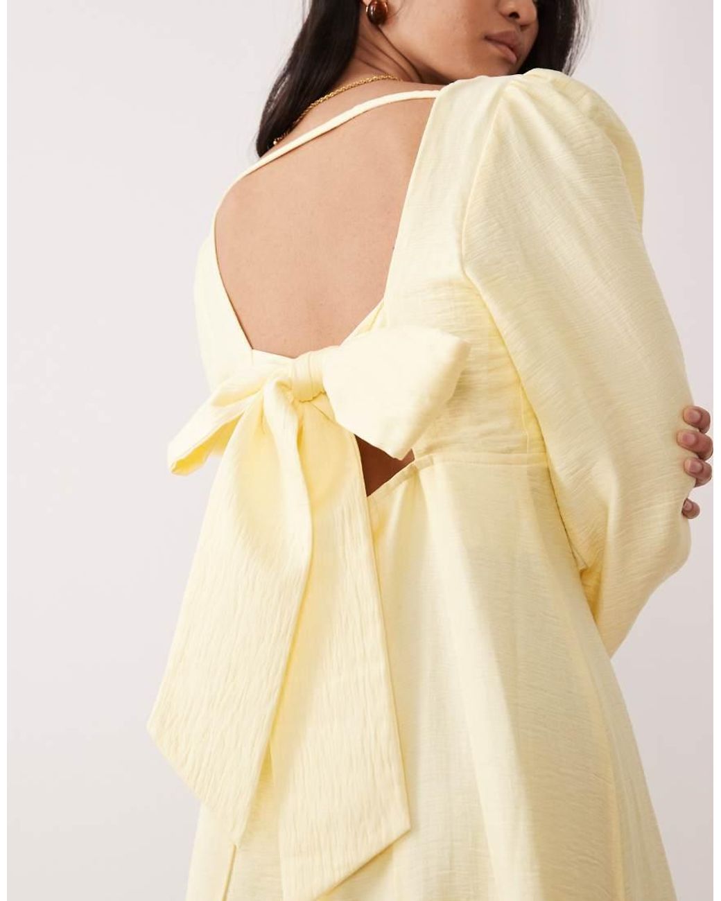 Nobody's Child Natural Keya Occasion Bow Detail Open Back Midi Dress