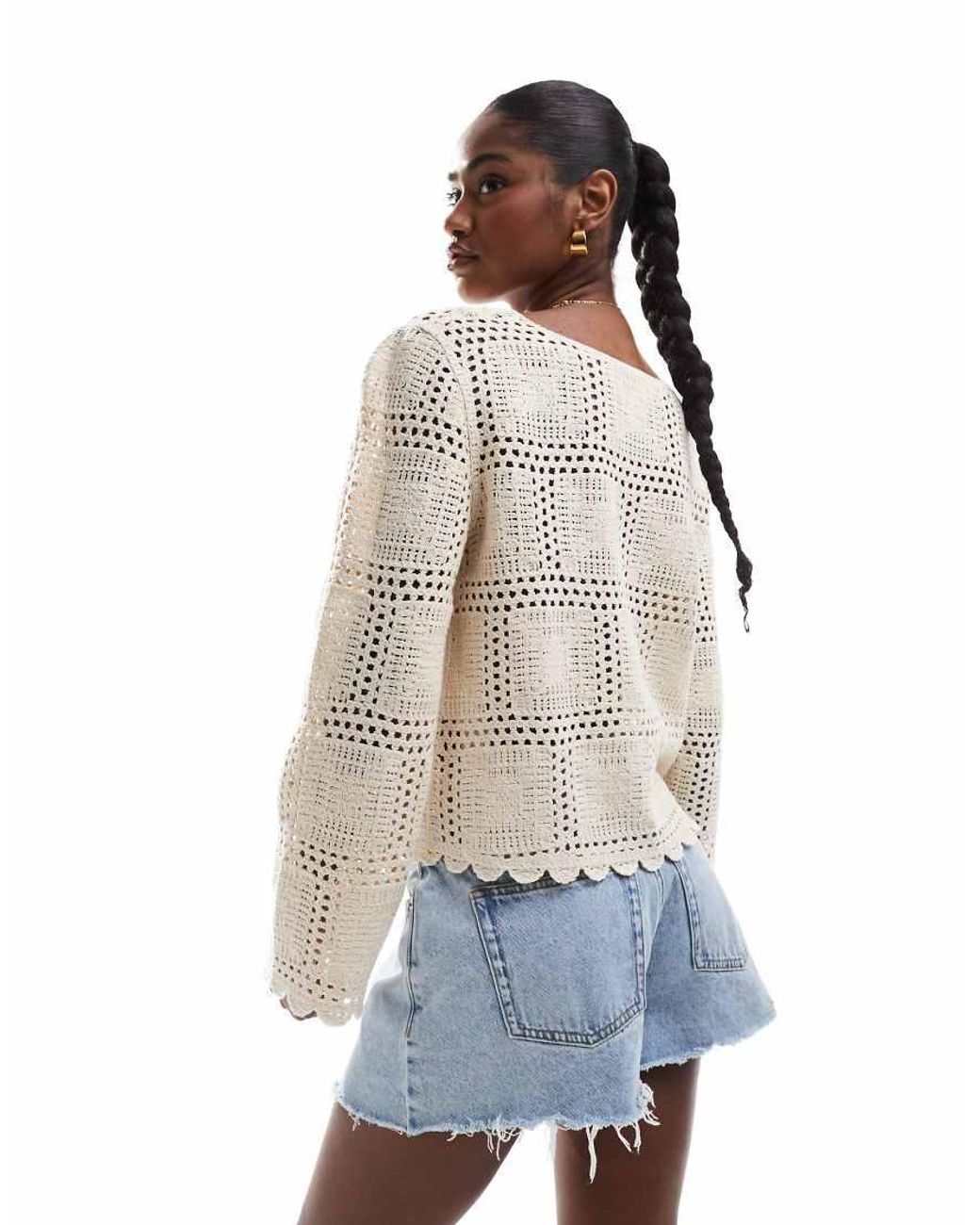Object White Crochet Cardigan