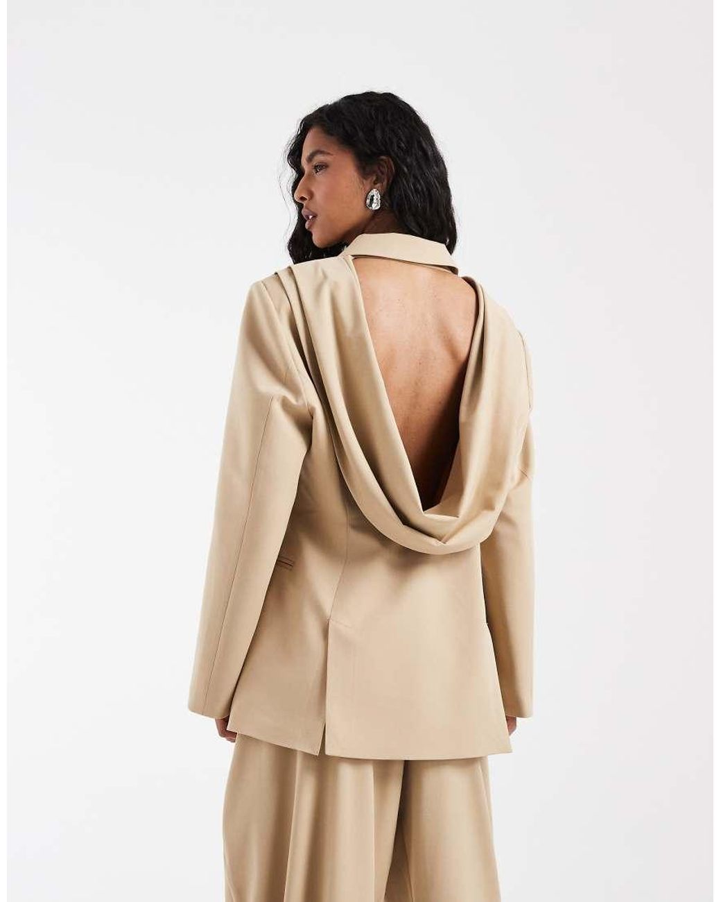 ASOS Brown Cowl Back Blazer