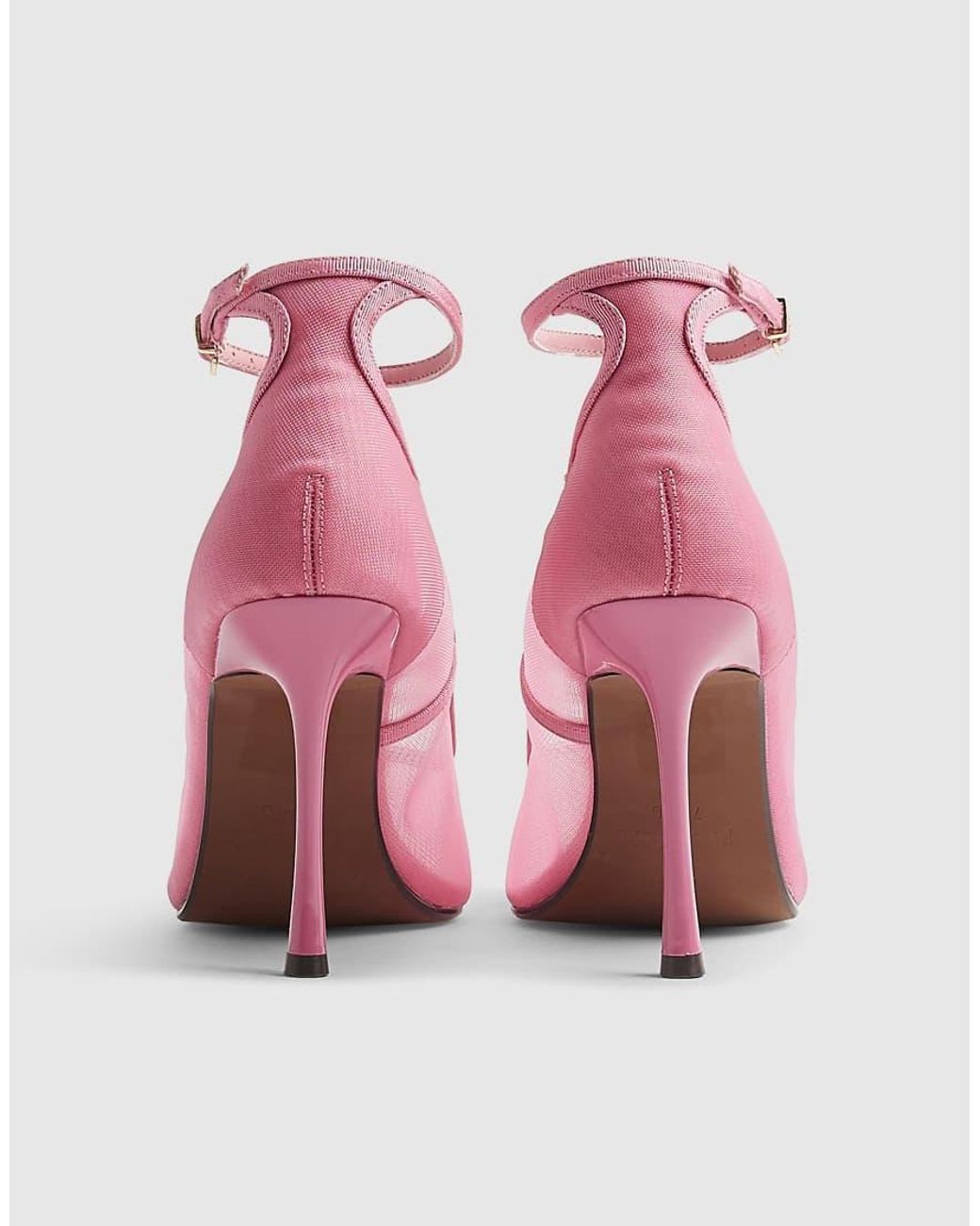 River Island Pink Mesh Court Heels