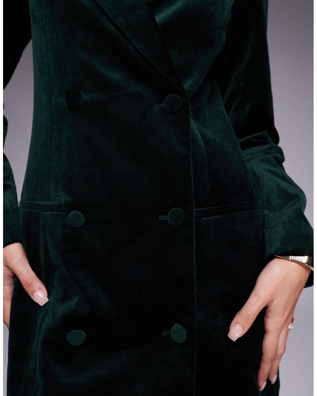 green emerald velvet dress NOELIA Satin Blazer Mini Dress With Embellished Corset In Emerald Gree main image 0