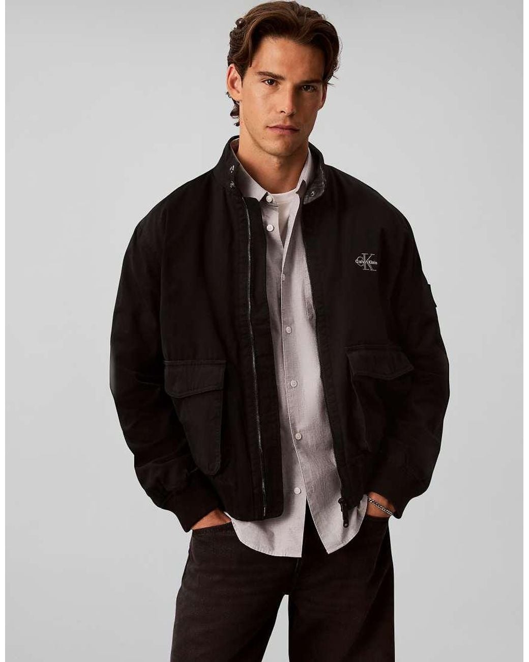 Calvin Klein Black Harrington Jacket for men