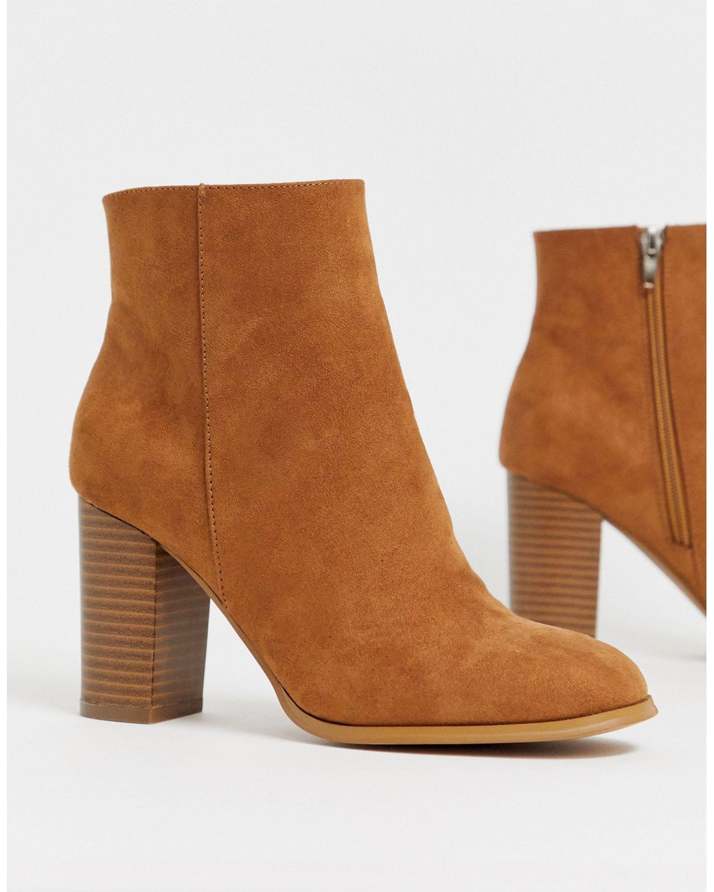 ASOS Rye Heeled Ankle Boots in Brown | Lyst