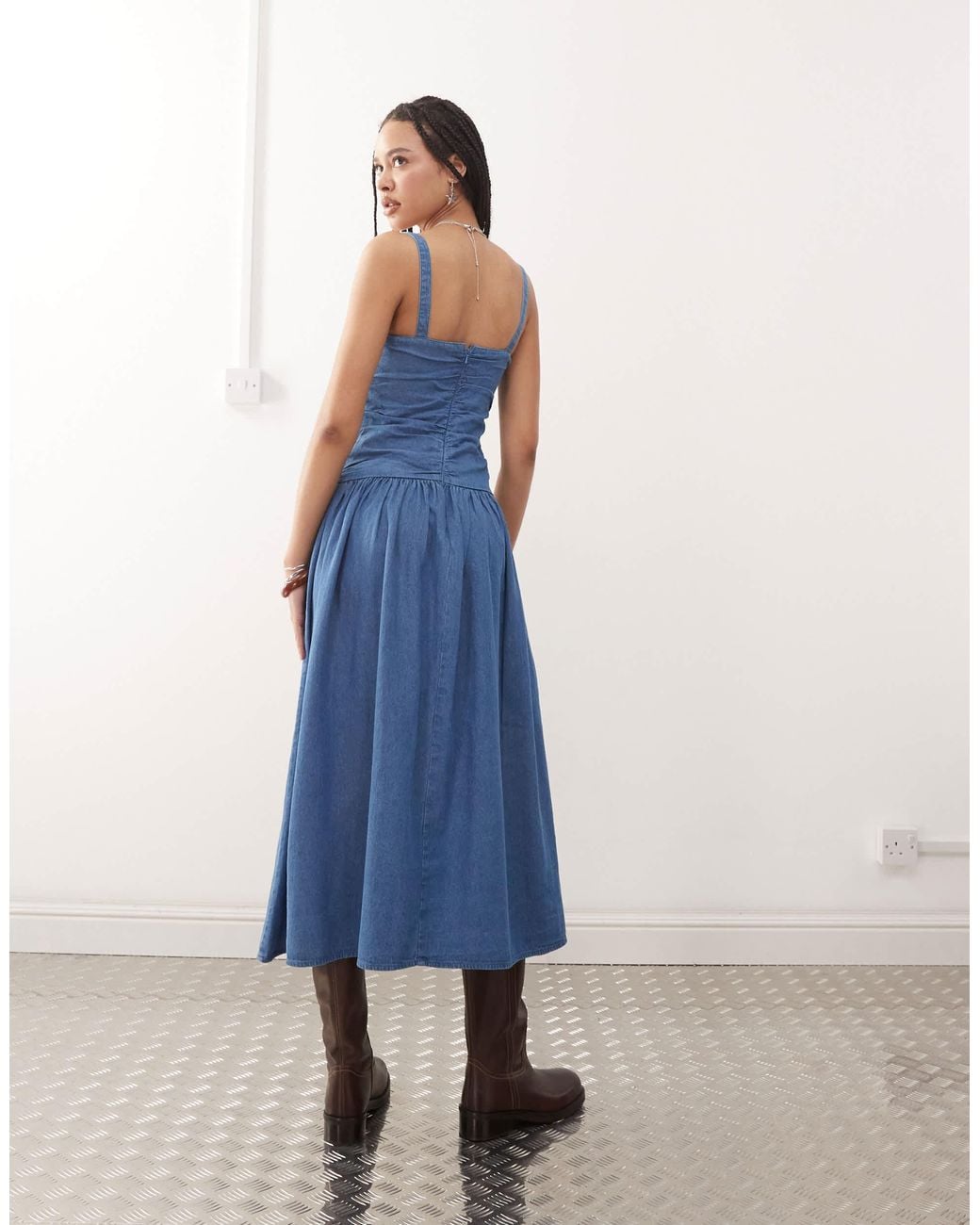 sachin and babi light blue dress CHARTOU Women Halter Backless Short Denim Dress Sleeveless Pleated Lace Up  Corset Drop Waist Jean Dress (X-Small, Dark Blue) at Amazon Women's  Clothing store