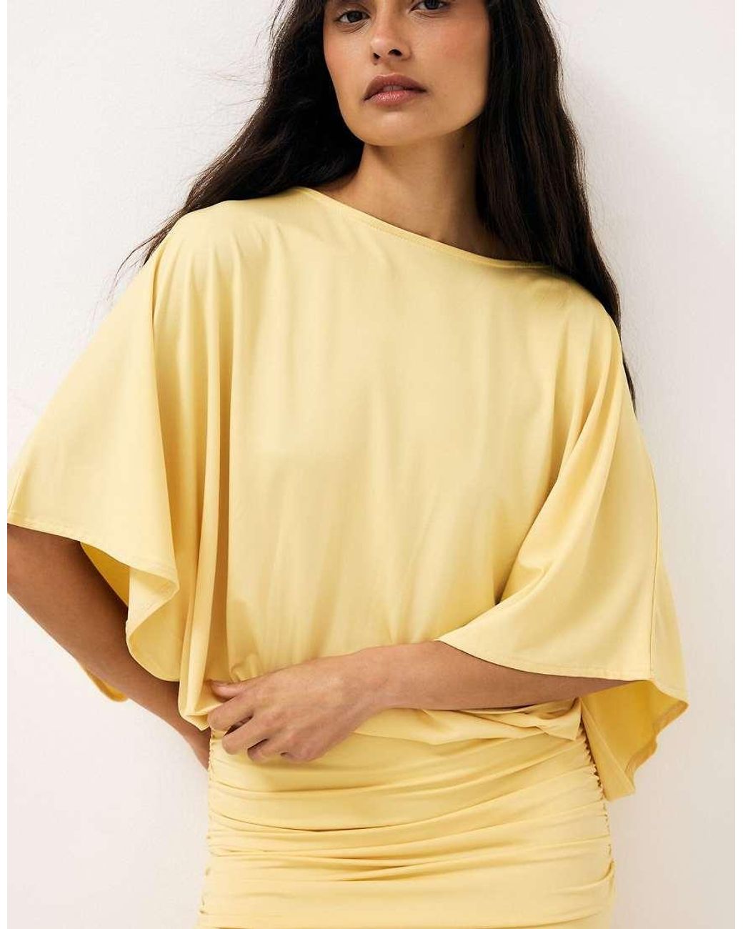NA-KD Yellow Hip Panel Jersey Maxi Dress