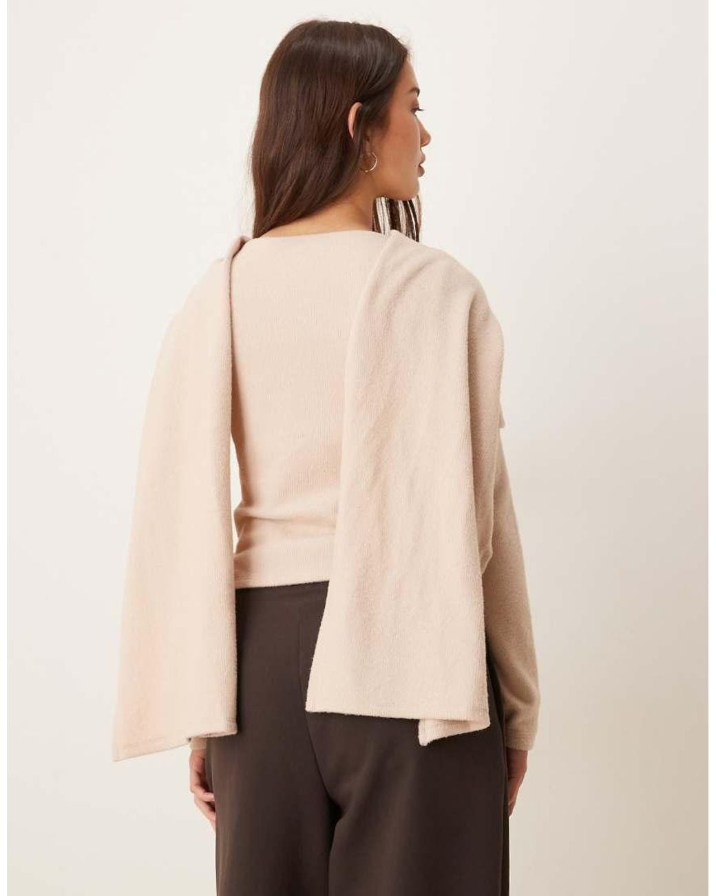 ASOS Natural Super Soft Scarf Draped Top