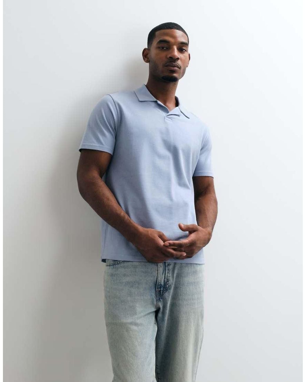 ASOS Blue Breathemaxtm Lite Regular Fit Revere Polo for men