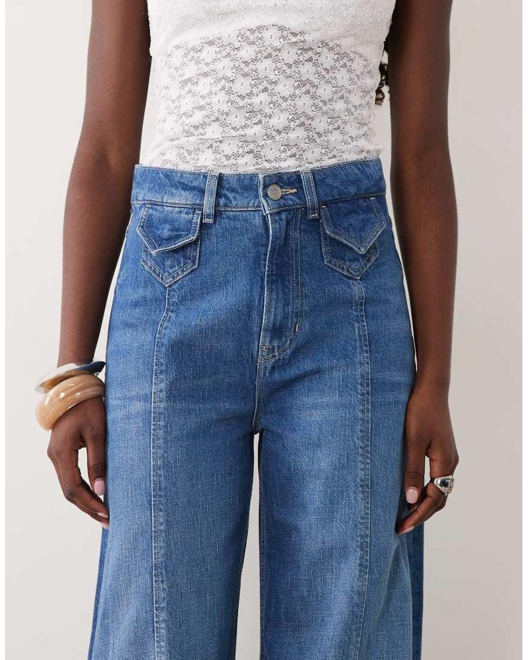 Boss Blue Co-Ord Wide Leg Jeans