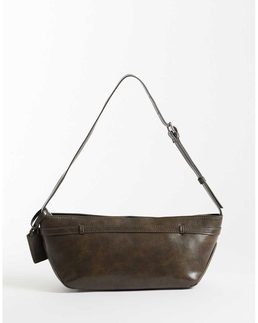 ASOS Faux Leather Shoulder Bag in White | Lyst UK