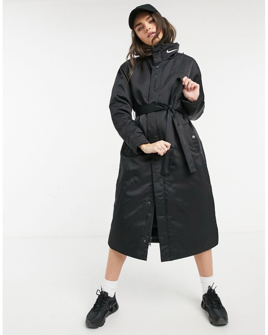 Nike Trench Coat in Black | Lyst