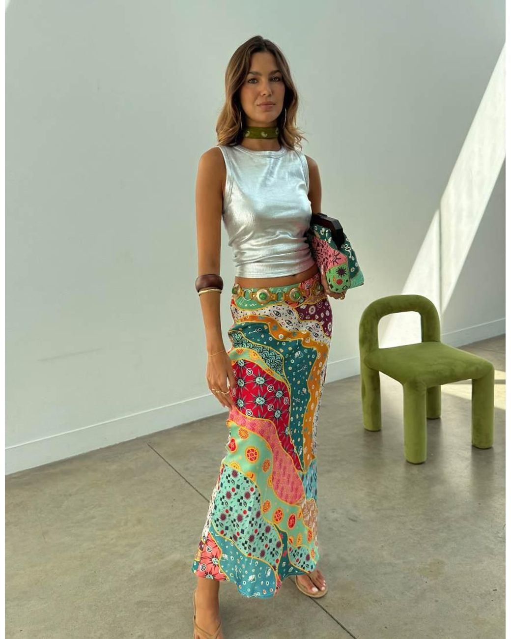 Never Fully Dressed White Dorris Satin Maxi Skirt