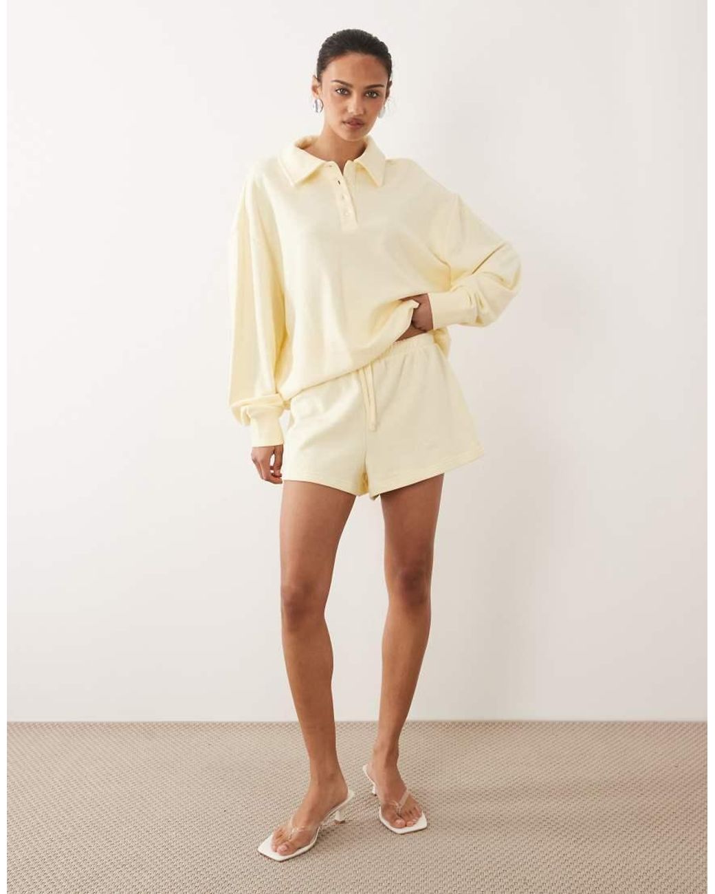 WeWoreWhat Natural Paperbag Short Co-Ord