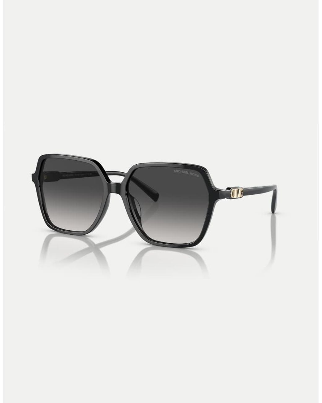 Michael Kors Black Jasper Square Sunglasses With Lens