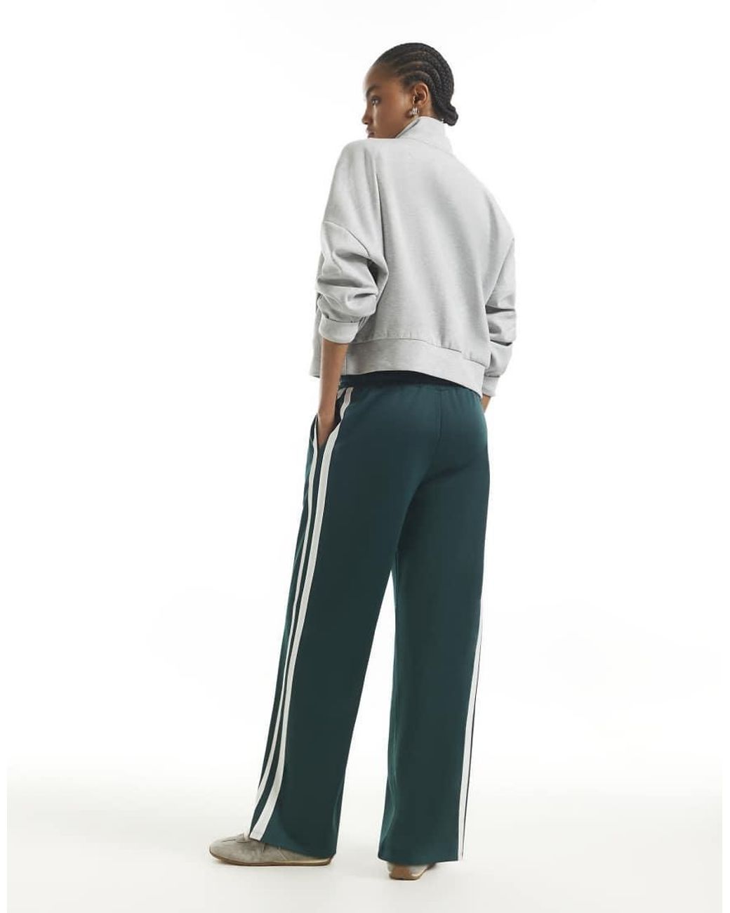 River Island Blue Side Stripe Wide Leg Track Joggers