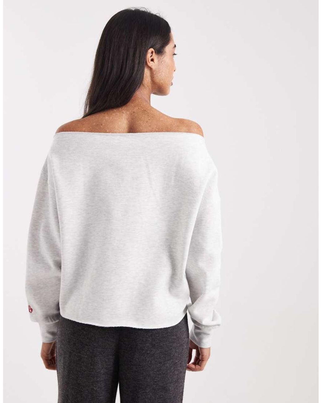 Cotton On White Off The Shoulder Fleece Jumper