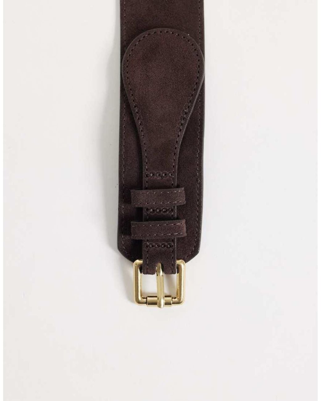 Mango Gray Faux Suede Thick Belt