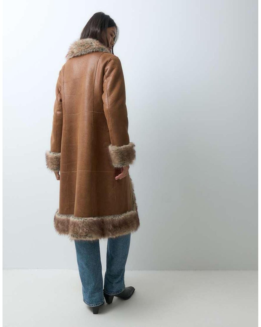Urbancode Brown Faux Shearling Penny Lane Coat