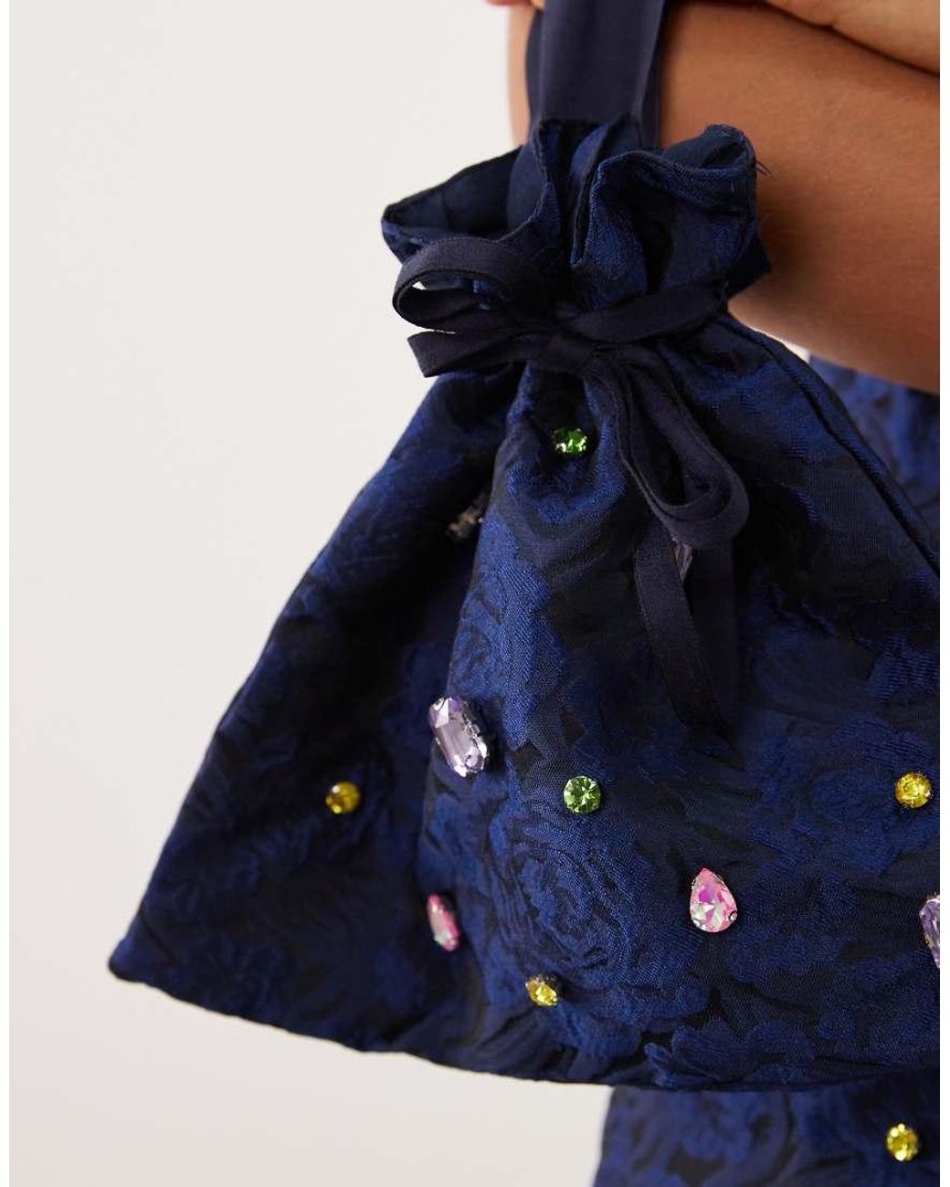 Sister Jane Blue Dream Cosmo Embellished Drawstring Bag