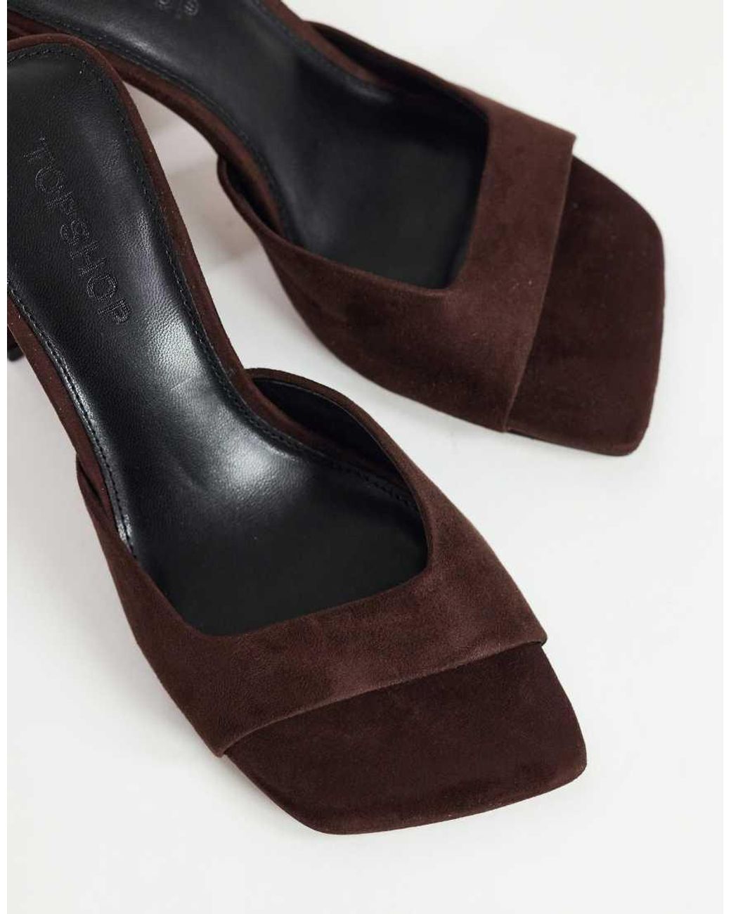TOPSHOP Brown Walter High Heeled Mule