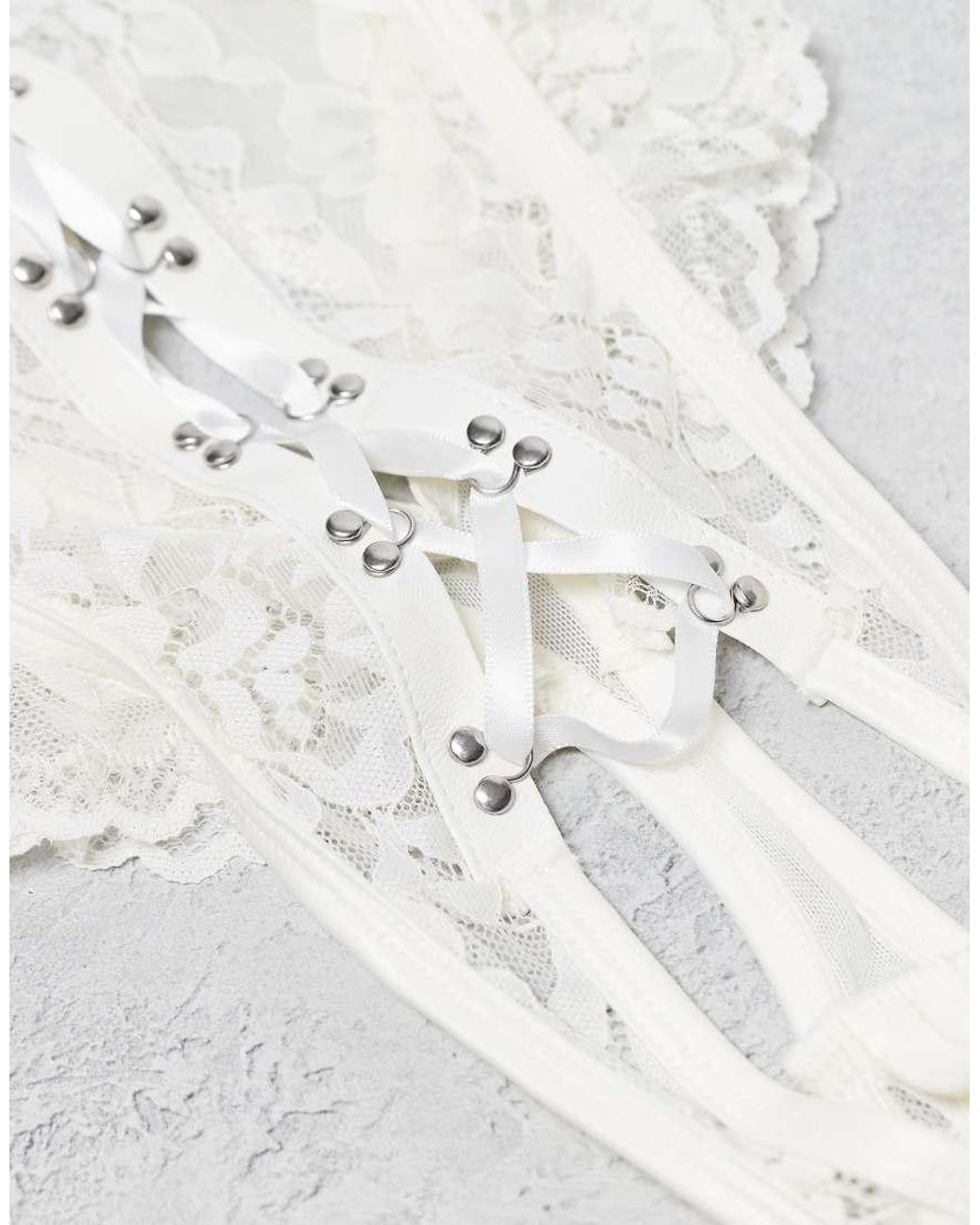 Ann Summers White Boudoir Tease Bridal Crotchless Bodysuit Teddy