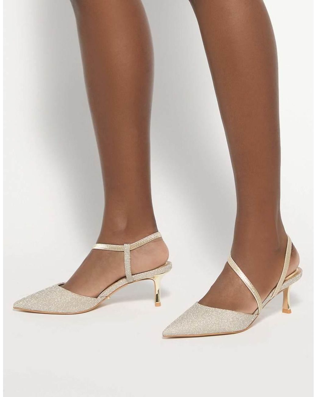 Dune White Charming Court Shoes