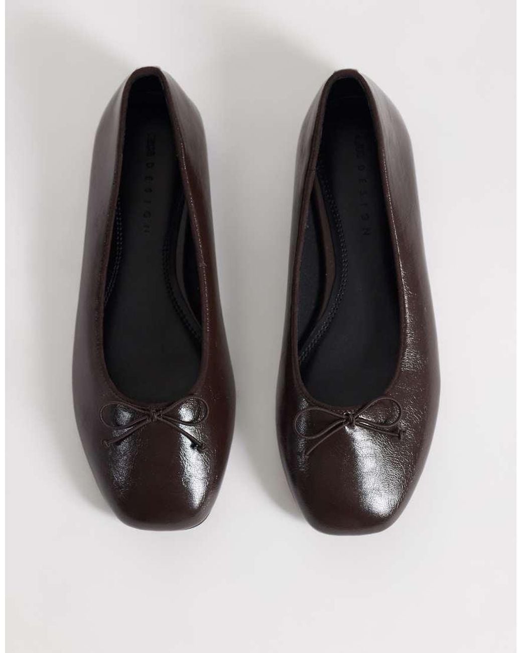 ASOS Black Wide Fit Lion Bow Ballets