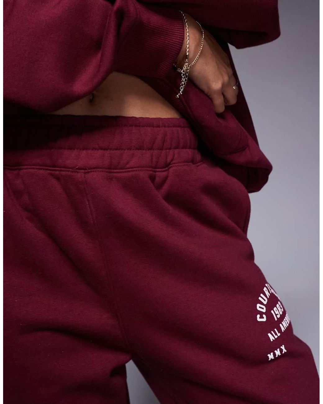 Courtside Red Straight Leg Sweatpants
