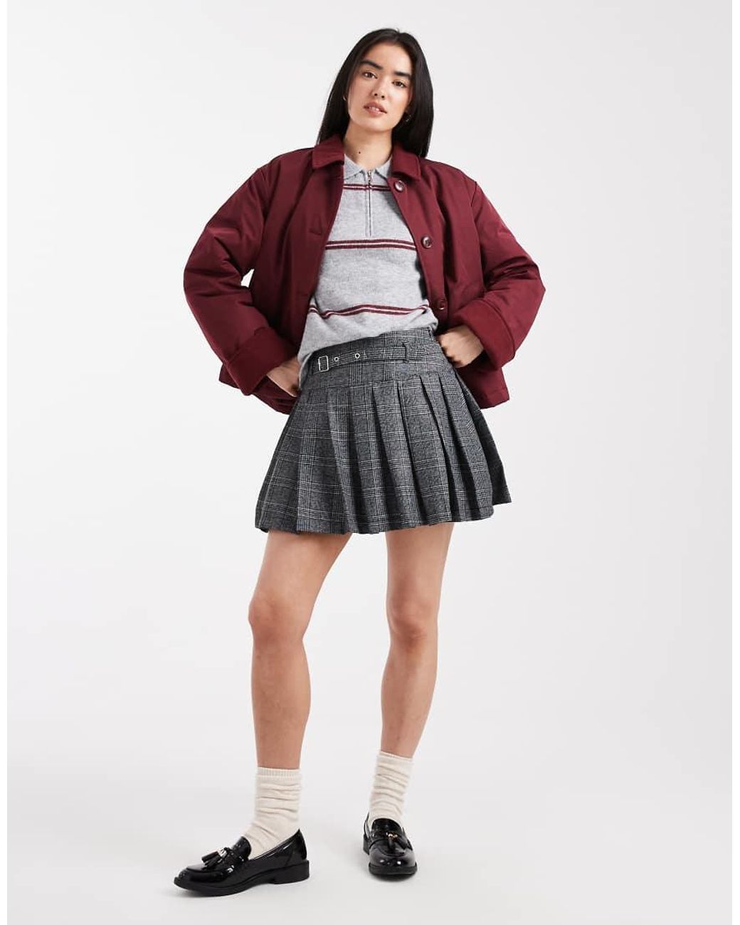 Pieces Red Short Jacket With Cord Collar Detail