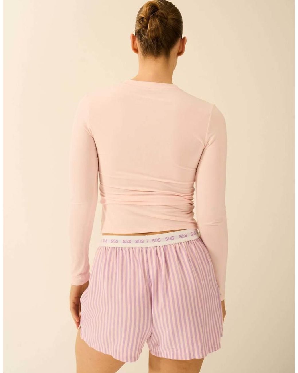 Stripe & Stare Pink Long Sleeve Under Layer Top