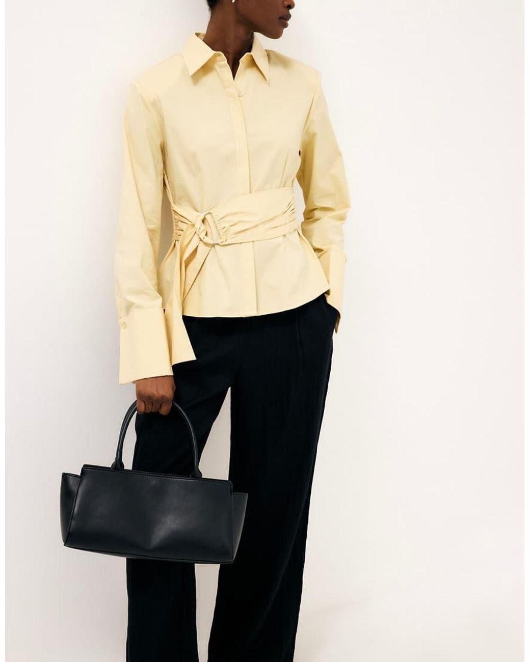 NA-KD Natural Belt Detail Fitted Shirt