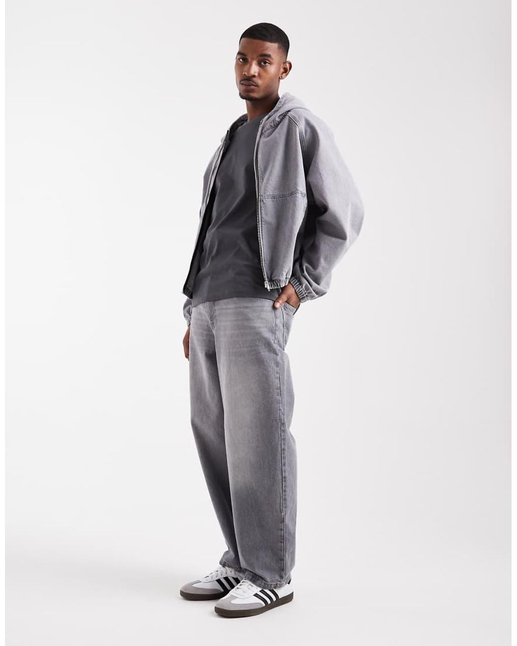 ASOS Denim Jack Met Capuchon in het Gray voor heren