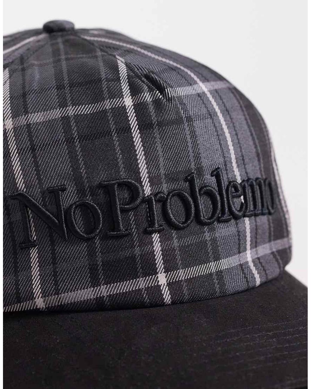 No Problemo Black Plaid Cap