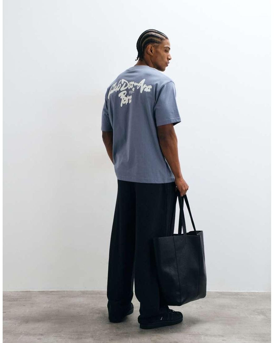 ASOS Blue Relaxed T-Shirt With Graffiti Graphic for men