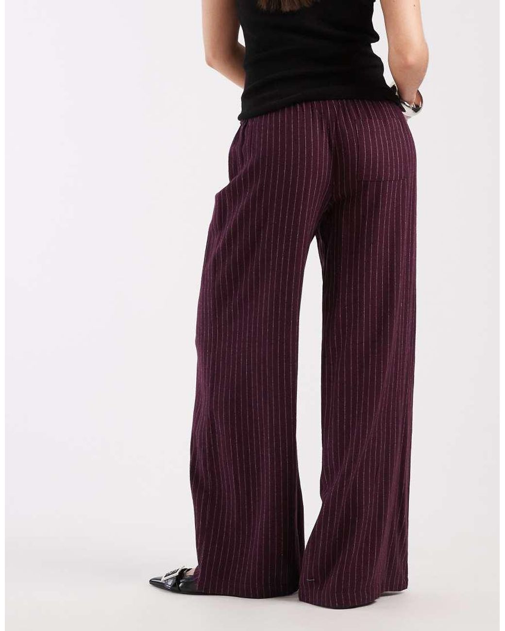 Cotton On Purple Flannel Wide Leg Pants