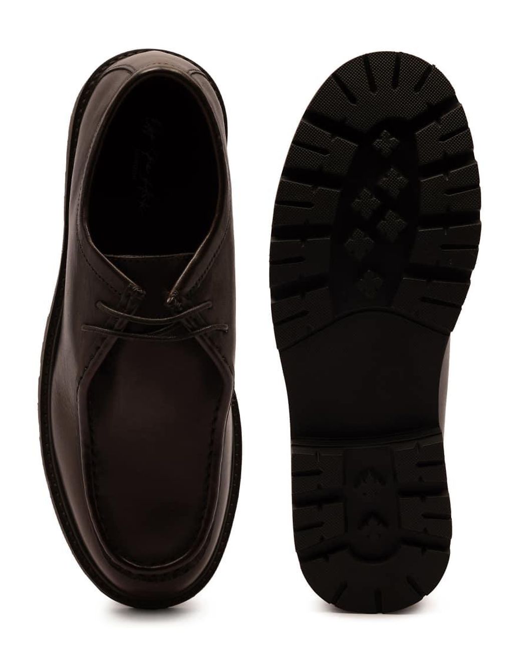 OFF THE HOOK Black Jovi Casual Lace-Up Leather Boat Shoes for men