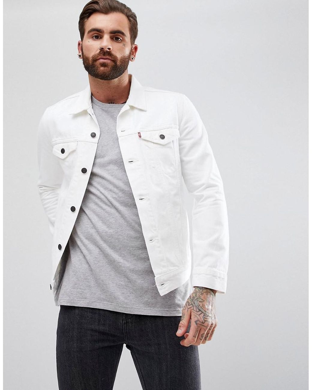 Levi's Levi's Denim Trucker Jacket White for Men | Lyst UK