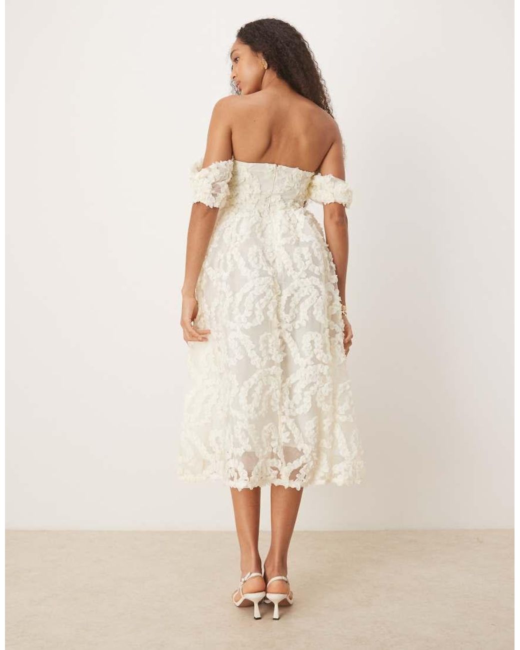 True Decadence Natural Strapless Midi Dress