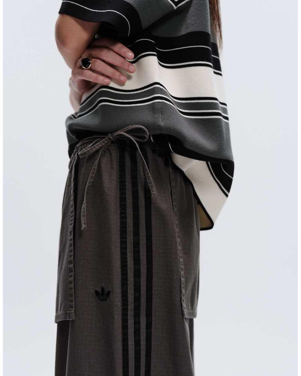 adidas Originals x ASOS Black Oversized joggers With Skirt Overlay