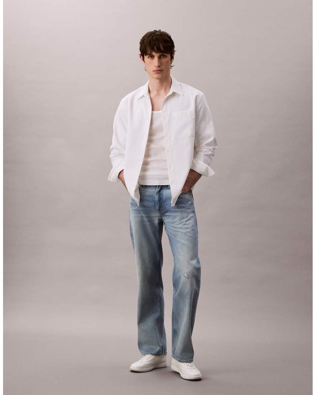 Calvin Klein Gray 90s Straight Jeans for men