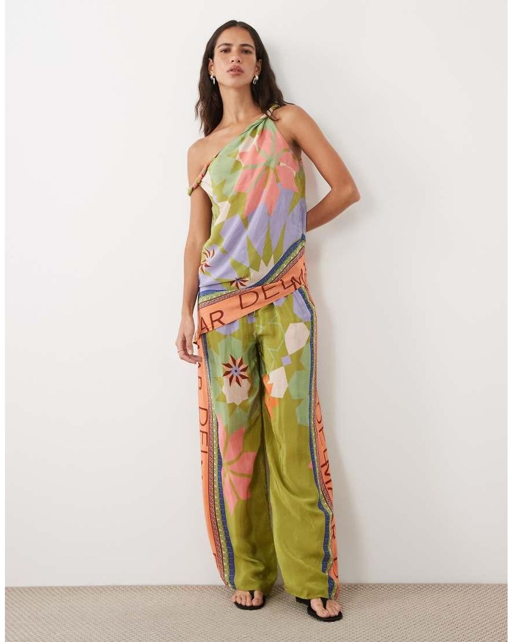 River Island Green 'del Maar' Printed Placement Top