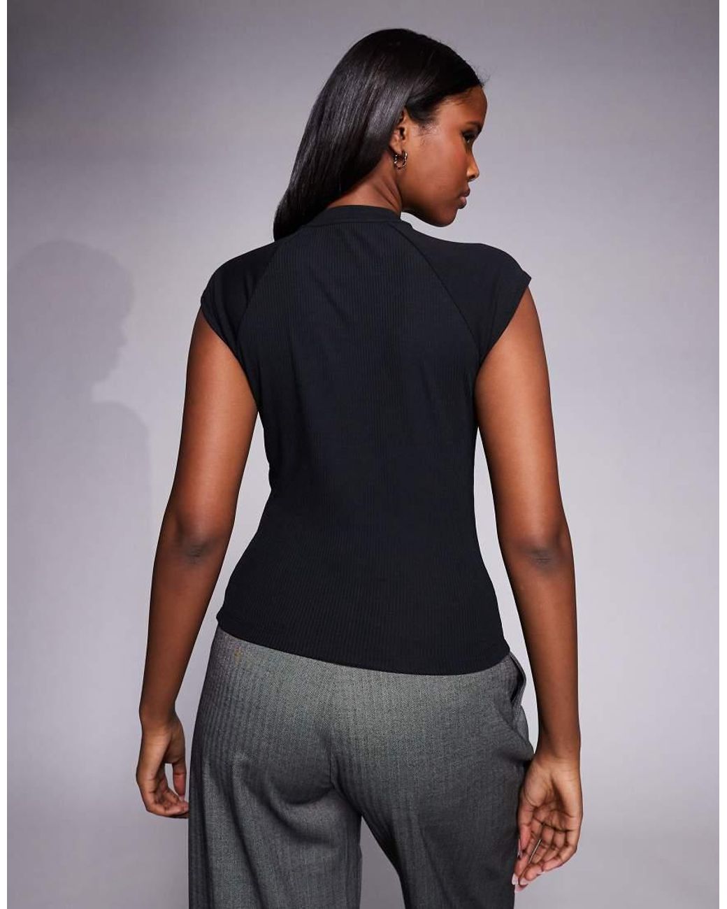 Nike Black Chill Ribbed Knit Top