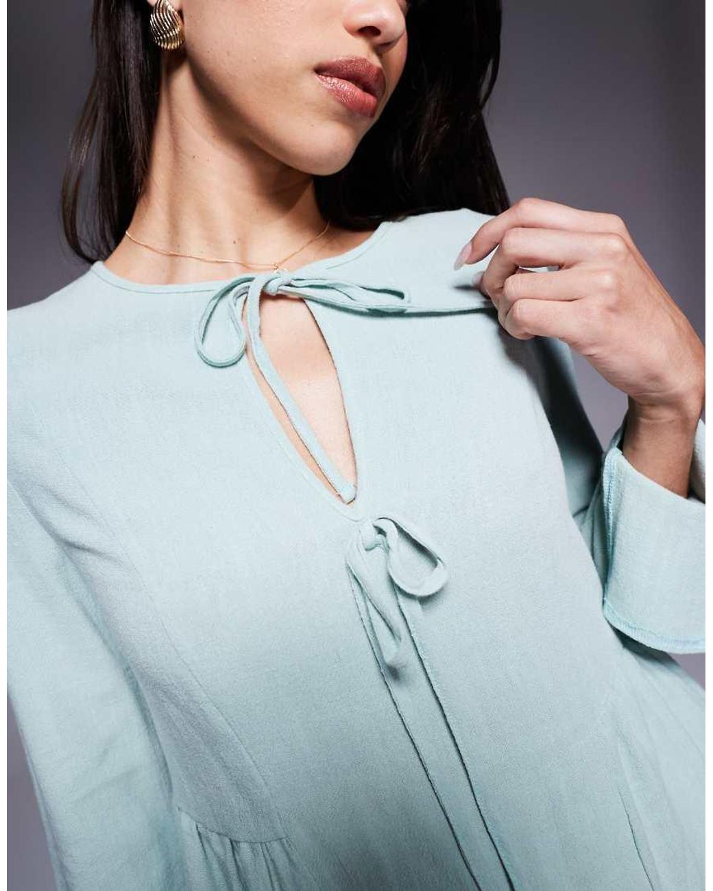 DASKA Blue Linen Blouse Co-ord